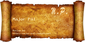 Major Pál névjegykártya